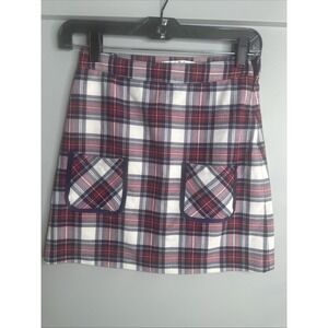 Brooks Brothers Girl's Fleece Plaid A-Line Academia Skirt w/pockets‎ Size 12